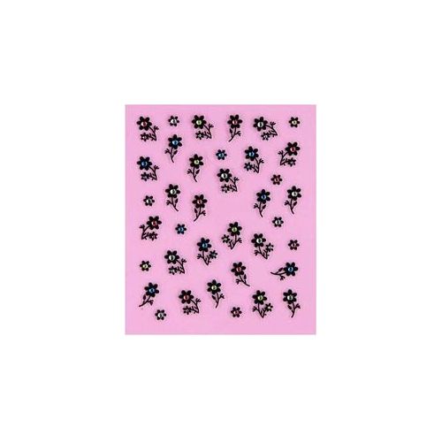 Sticker Fleurs 1 Couleur Noir Finition Brillant